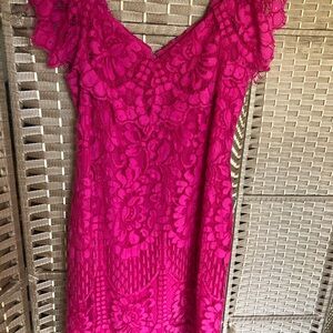 Lulu's Fuchsia Lace Mini Dress